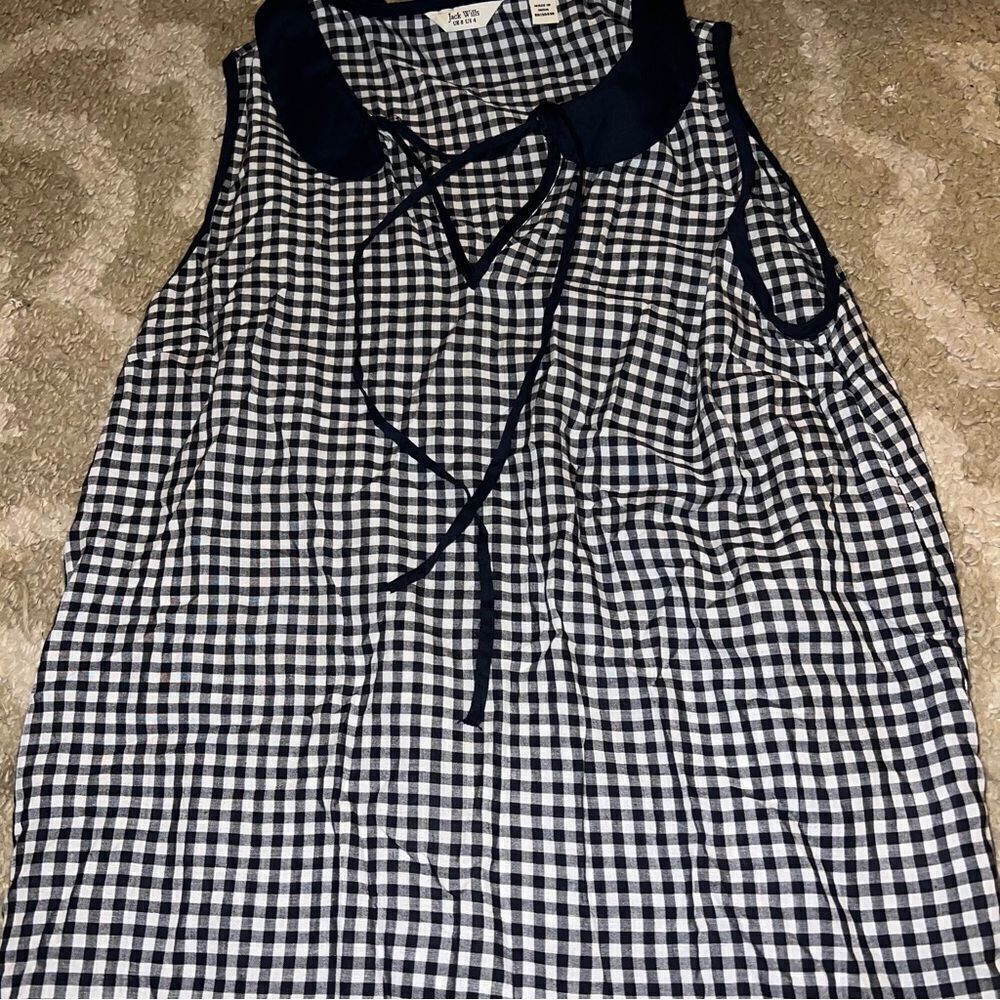 Jack Wills size 5 Black and White Gingham Sleeveless Top